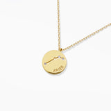 97919, GOLD DIPPED, "ARIES" DAINTY CUBIC ZIRCONIA CHARM PENDANT NECKLACE
