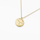 97919, GOLD DIPPED, "CANCER" DAINTY CUBIC ZIRCONIA CHARM PENDANT NECKLACE