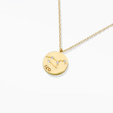 97919, GOLD DIPPED, "LEO" DAINTY CUBIC ZIRCONIA CHARM PENDANT NECKLACE