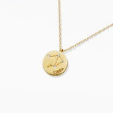 97919, GOLD DIPPED, "LIBRA" DAINTY CUBIC ZIRCONIA CHARM PENDANT NECKLACE
