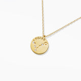 97919, GOLD DIPPED, "PISCES" DAINTY CUBIC ZIRCONIA CHARM PENDANT NECKLACE