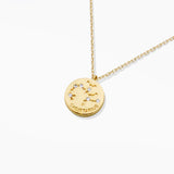 97919, GOLD DIPPED, "SAGITTARIUS" DAINTY CUBIC ZIRCONIA CHARM PENDANT NECKLACE