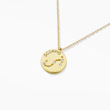 97919, GOLD DIPPED, "SCORPIO" DAINTY CUBIC ZIRCONIA CHARM PENDANT NECKLACE
