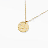 97919, GOLD DIPPED, "VIRGO" DAINTY CUBIC ZIRCONIA CHARM PENDANT NECKLACE