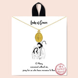 90291, "LADY OF GRACES" GOLD DIPPED, MARY, DAINTY NECKLACE