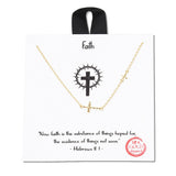 108520, FAITH DAINTY HAMMERED SIDE CROSS NECKLACE