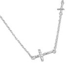 108520, FAITH DAINTY HAMMERED SIDE CROSS NECKLACE