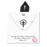 108520, FAITH DAINTY HAMMERED SIDE CROSS NECKLACE