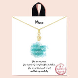 90318, "MUSE" GOLD DIPPED, MUSIC NOTE DAINTY NECKLACE