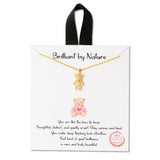 108530, BRILLIANT BY NATURE TEDDY BEAR CUBIC ZIRCONIA CHARM NECKLACE