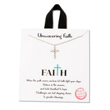 108529, UNWAVERING FAITH CROSS CUBIC ZIRCONIA ACCENT CHARM PENDANT NECKLACE