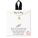 108528, STEP BY STEP DAINTY SEA TURTLE CUBIC ZIRCONIA ACCENT CHARM NECKLACE