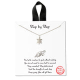 108528, STEP BY STEP DAINTY SEA TURTLE CUBIC ZIRCONIA ACCENT CHARM NECKLACE