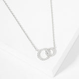 108728, PROMISE DAINTY INTERLOCKING CIRCLE CUBIC ZIRCONIA ACCENT NECKLACE