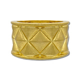 24K Gold Tone Quilted Pyramid Wide Stretch Bracelet – 24K Gold Tone · BR10053VG24K_TP BR10053VG24K