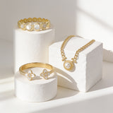 Eternal Classics collage tile - gold pearl jewelry