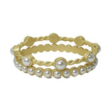 Matte Gold Tone Pearl Twisted Bangle Bracelet – Mat Gold · BR-1757MG DSC8157