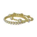 Matte Gold Tone Pearl Twisted Bangle Bracelet – Mat Gold · BR-1757MG DSC8158