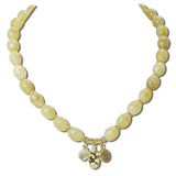 Gold Nugget Charm Beaded Necklace – Gold/Natural · J3995NT DSC8174