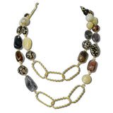 Gold Tone Twisted Link Bead Long Necklace – TPZ · J4030TPZ DSC8177