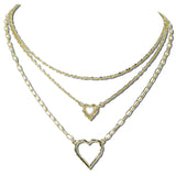 Layered Pearl Heart Necklace – Gold · J3934G DSC8183
