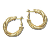 Twisted Matte Metal Hoop Earrings – Matte Gold · EWE1104-MG_NM _DSC8268