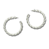 Twisted Rope Hoop Earrings – Matte Silver · EWE1101-MS_NM _DSC8273