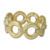 Hammered Ring Pave Stretch Bracelet – Worn Gold · EWB1013-WG_NM _DSC8279