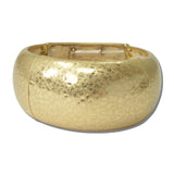 Wide Hammered Stretch Bangle Bracelet – Worn Gold · EWB1016-WG_NM _DSC8283