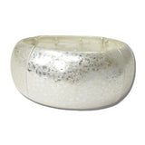 Wide Hammered Stretch Bangle Bracelet – Worn Silver  — · EWB1016-WS_NM _DSC8284