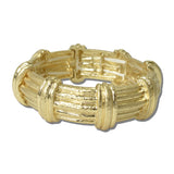 Ribbed Worn Metal Stretch Bracelet – Worn Gold · EWB1017-WG_NM _DSC8285