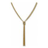Twisted Rope Chain Lariat Necklace – Matte Gold/Matte Silver · EWS1023-TT_NM _DSC8289