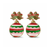 Water Resistant Striped Enamel Bow Ornament Earrings – Gold/Multi · ER10417MLT_TP _DSC8295