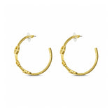 24K Gold Tone Heritage Link Hoop Earrings – Worn Gold · ER10469VG24K_TP _DSC8310