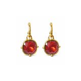 Water Resistant Textured Hoop Cushion Drop Earrings – Worn Gold/Red · ER10499SIAM_TP _DSC8315