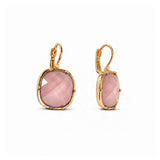 Water Resistant Faceted Cushion Drop Earrings – Gold/Mauve · ER10327NUDE _DSC8318