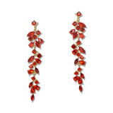 Cascading Vine Crystal Linear Earrings – Gold/Red · FE1692-GLTSI _DSC8347