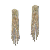 Rhinestone Waterfall Fringe Drop Earrings – Gold/Clear · FE2015-GCRY_IJ _DSC8350