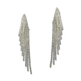 Rhinestone Fringe Cascade Drop Earrings – Silver/Clear · FE2006-SCRY_IJ _DSC8353