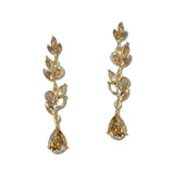 Vine Leaf Crystal Teardrop Earrings – Gold/Topaz · FE1365-GLCT_IJ _DSC8356