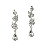 Vine Leaf Crystal Teardrop Earrings – Silver/Clear · FE1365-SCRY_IJ _DSC8357