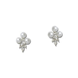 Pearl Marquise Rhinestone Cluster Earrings – Silver/White · FE2002-SWH_IJ _DSC8362