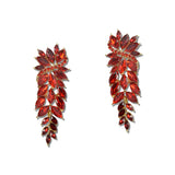Marquise Rhinestone Cluster Drop Earrings – Gold/Red · FE1996-GLTSI_IJ _DSC8364