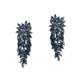 Marquise Rhinestone Cluster Drop Earrings – Hematite/Montana Blue · FE1996-BKMON_IJ _DSC8366