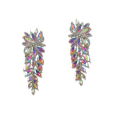 Marquise Rhinestone Cluster Drop Earrings – Silver/AB · FE1996-SAB_IJ _DSC8367