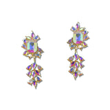 Rhinestone Cascading Cluster Drop Earrings – Gold/AB · FE1984-GAB_IJ _DSC8370