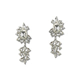 Rhinestone Cascading Cluster Drop Earrings – Silver/Clear · FE1984-SCRY_IJ _DSC8372