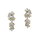 Rhinestone Cascading Cluster Drop Earrings – Gold/Clear · FE1984-GCRY_IJ _DSC8373