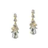 Multi Rhinestone Dangle Earring – Gold/Clear · FE1255-GCRY _DSC8380