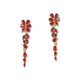 Crystal Floral Vine Linear Drop Earrings – Gold/Red · FE1965-GLTSI _DSC8393